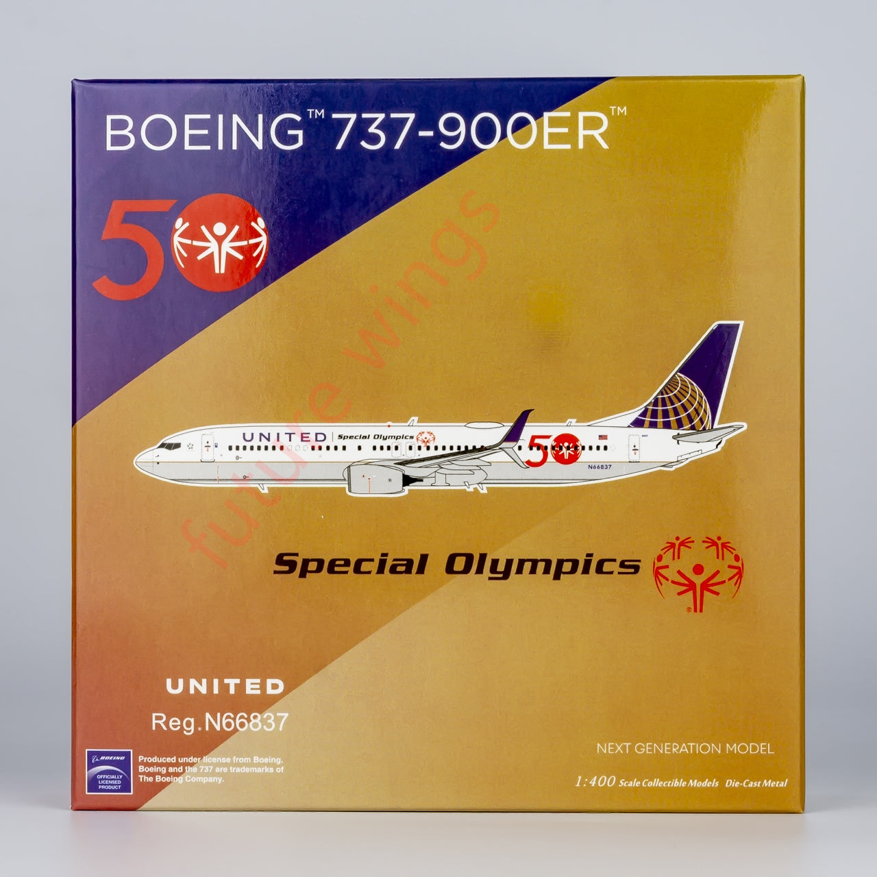 1:400 NG Models NG79015 United Airlines Boeing 737-900ER N66837 Aircraft Model+Free Tractor