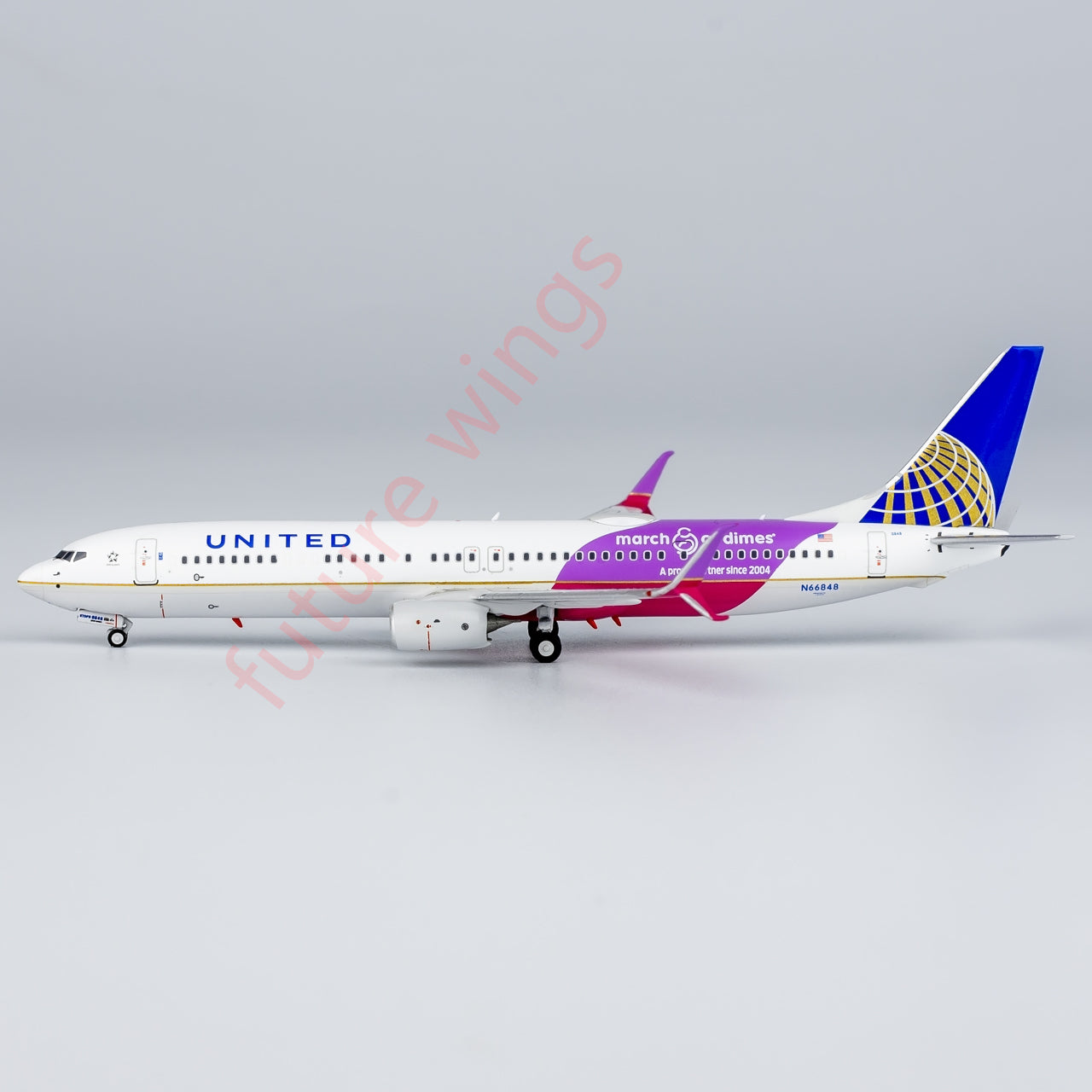 1:400 NG Models NG79013 United Airlines Boeing 737-900ER N66848 Aircraft Model+Free Tractor