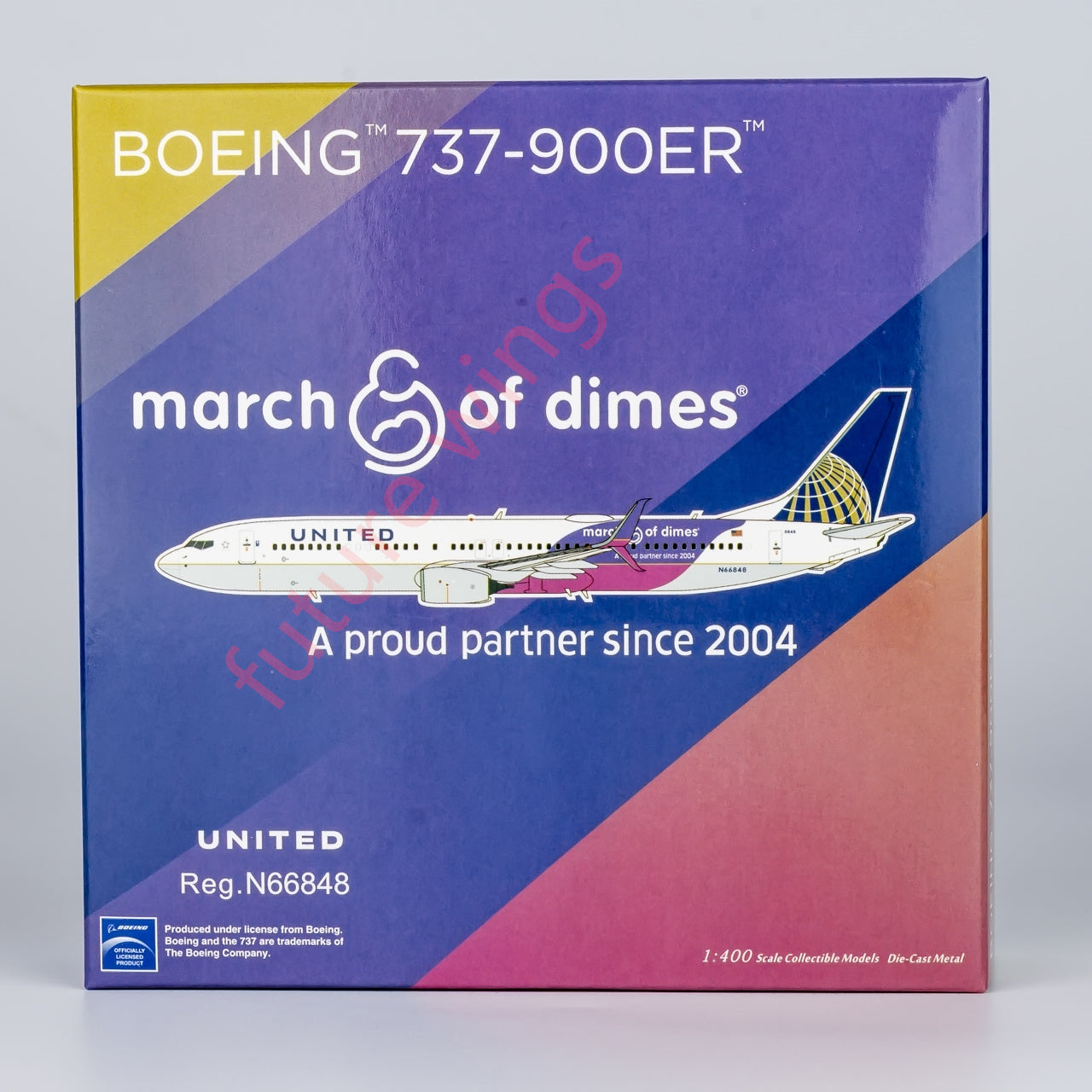 1:400 NG Models NG79013 United Airlines Boeing 737-900ER N66848 Aircraft Model+Free Tractor