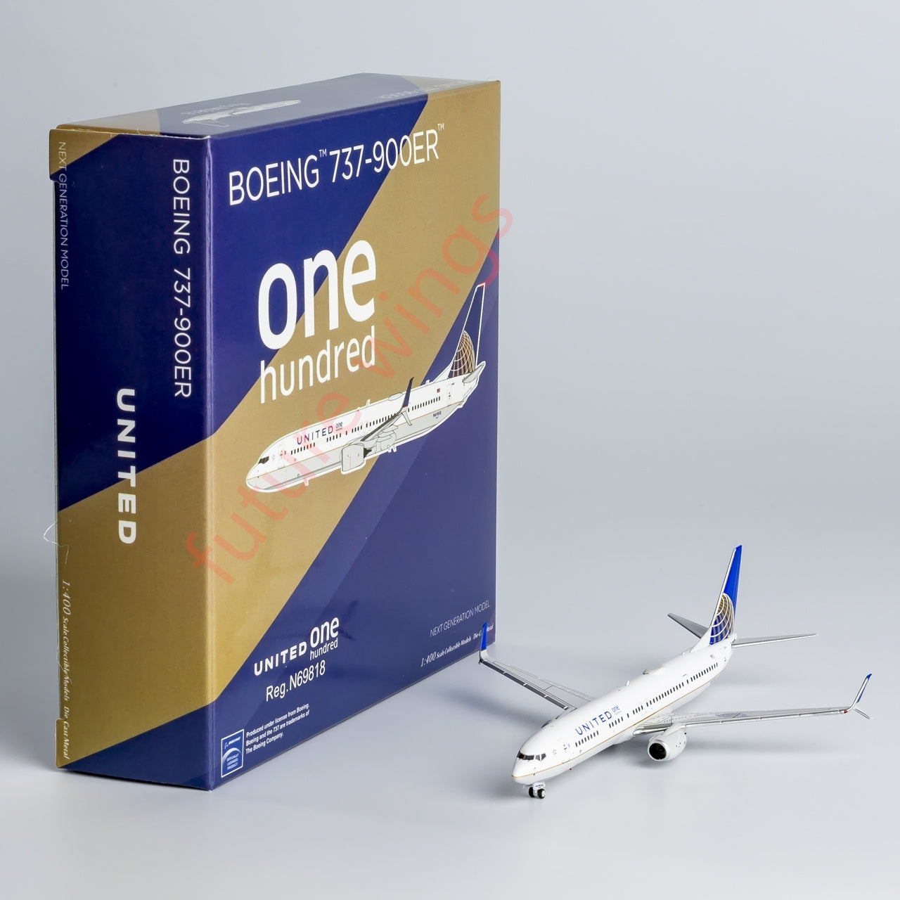 1:400 NG Models NG79012 United Airlines Boeing 737-900ER N69818 Aircraft Model+Free Tractor