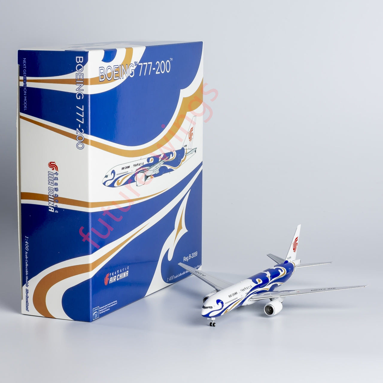 1:400 NG Models NG72058 Air China Boeing 777-200 B-2059 “Blue Phoenix”Aircraft Model+Free Tractor