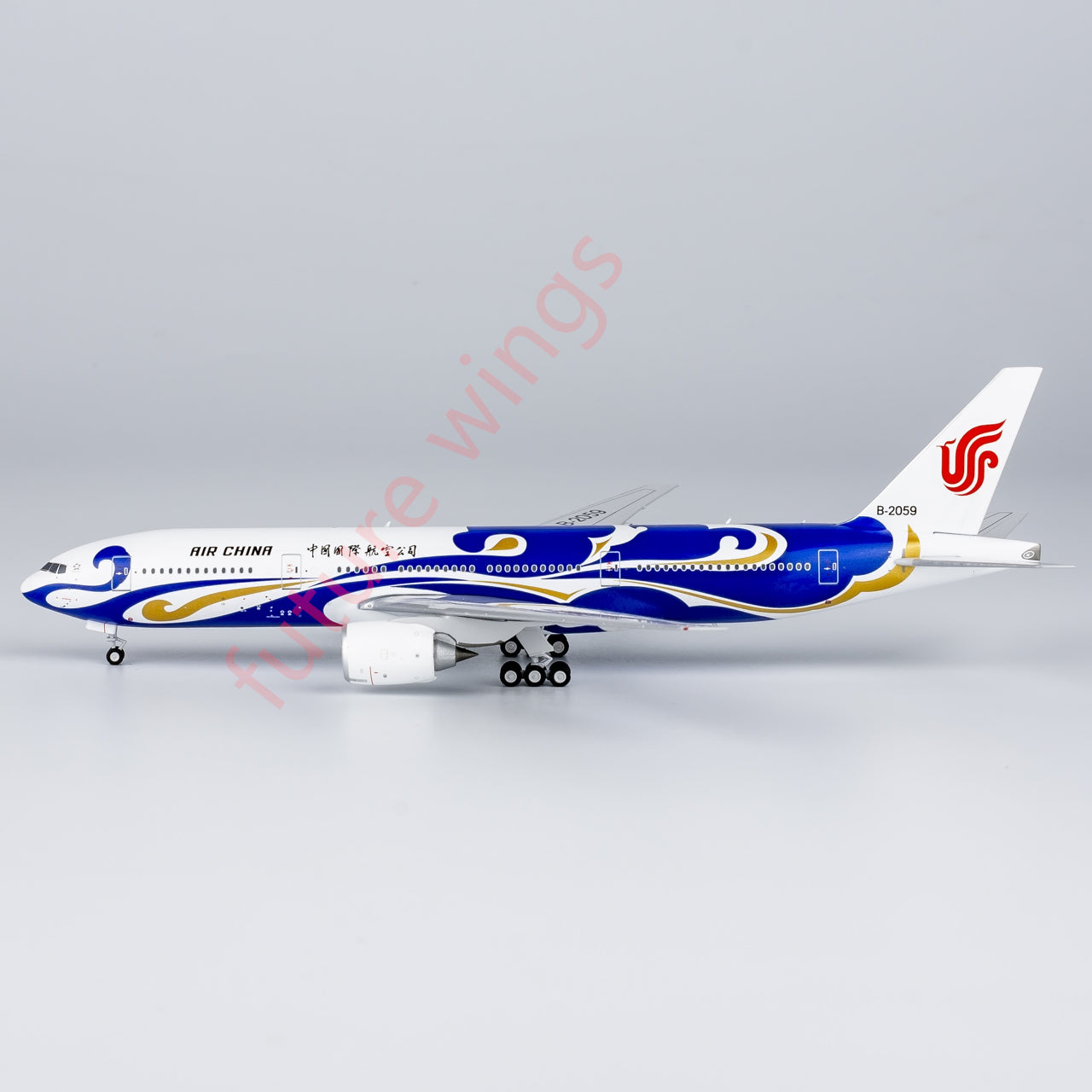 1:400 NG Models NG72058 Air China Boeing 777-200 B-2059 “Blue Phoenix”Aircraft Model+Free Tractor