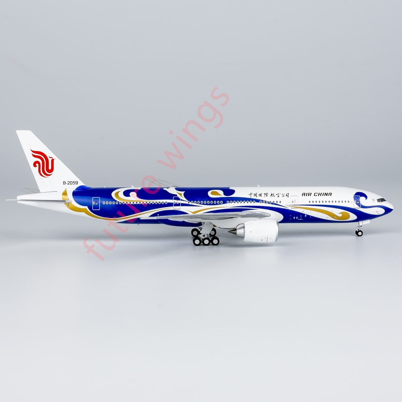 1:400 NG Models NG72058 Air China Boeing 777-200 B-2059 “Blue Phoenix”Aircraft Model+Free Tractor