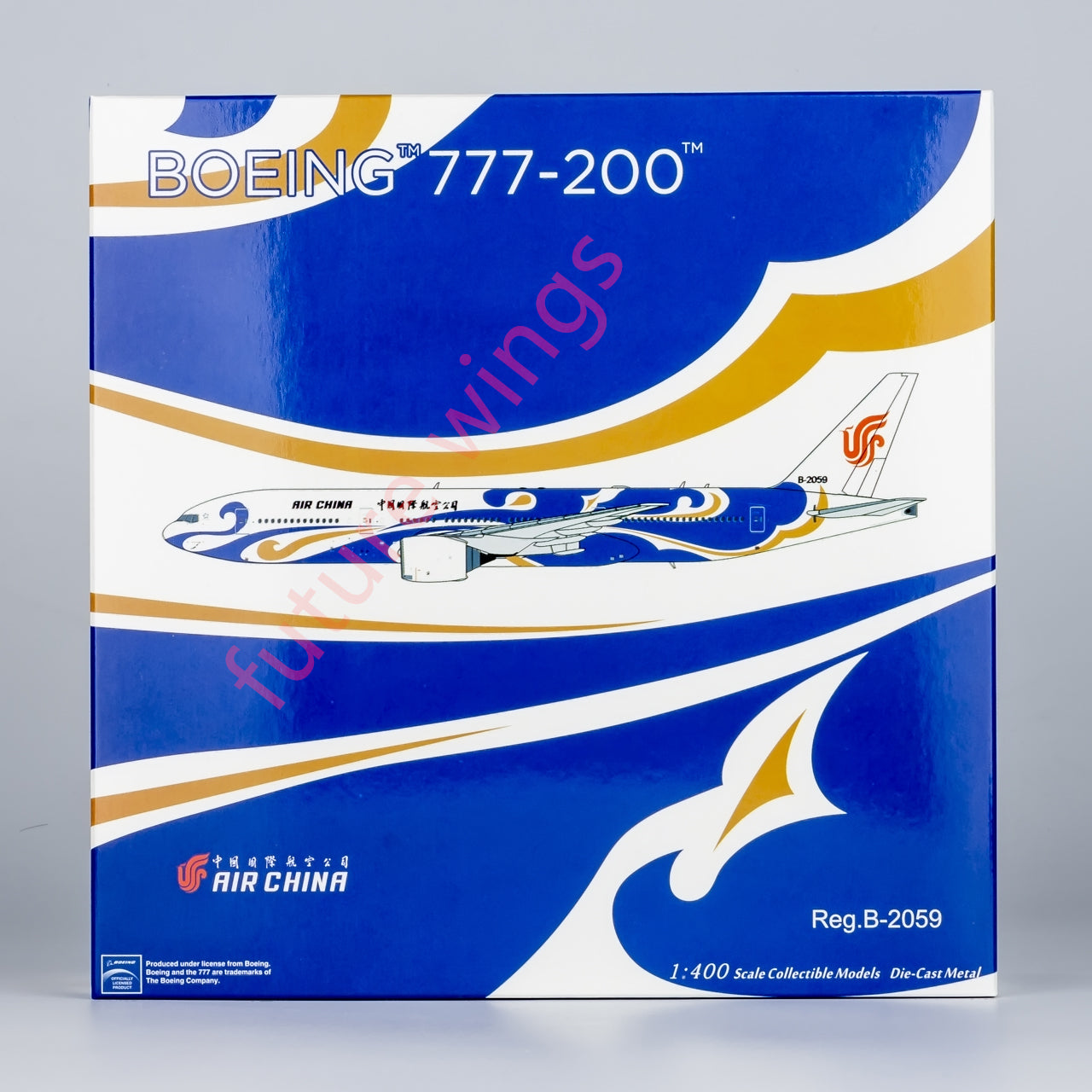 1:400 NG Models NG72058 Air China Boeing 777-200 B-2059 “Blue Phoenix”Aircraft Model+Free Tractor