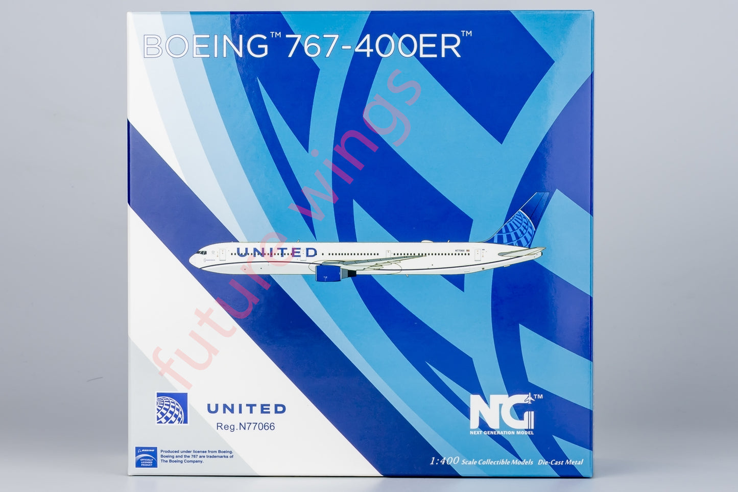 1:400 NG Models NG18001 United Airlines Boeing 767-400ER N77066 Aircraft Model+Free Tractor