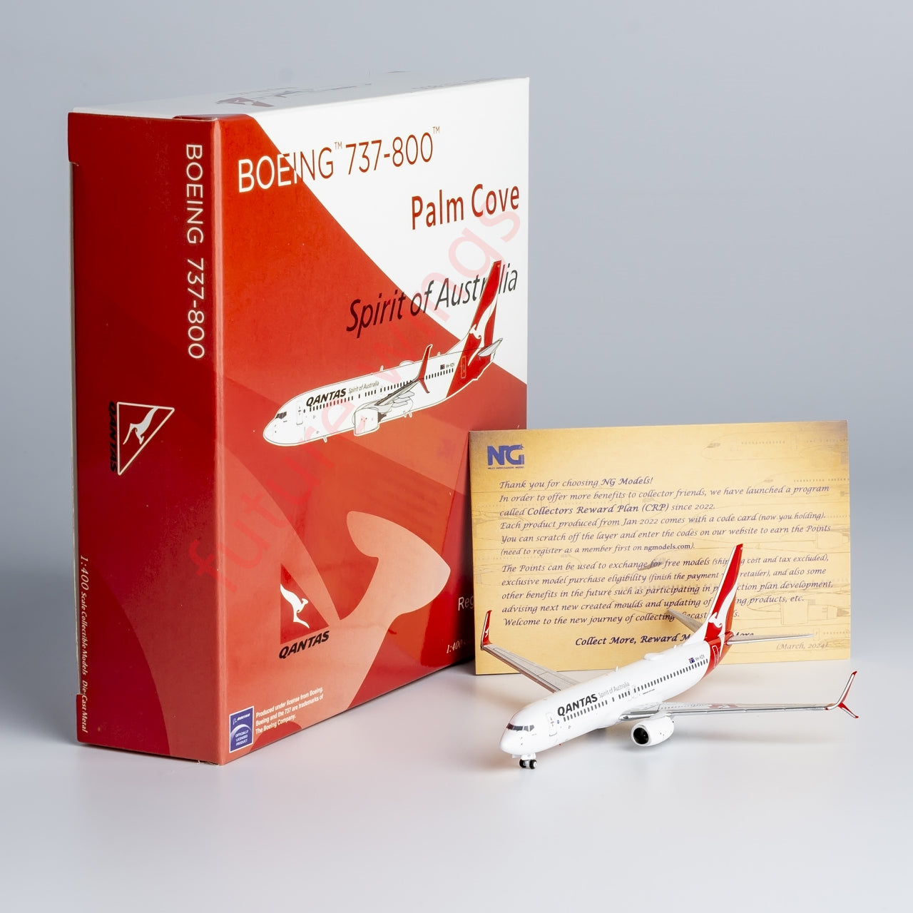 1:400 NG Models NG58237 Qantas Airways Boeing 737-800 VH-VZV Aircraft Model+Free Tractor