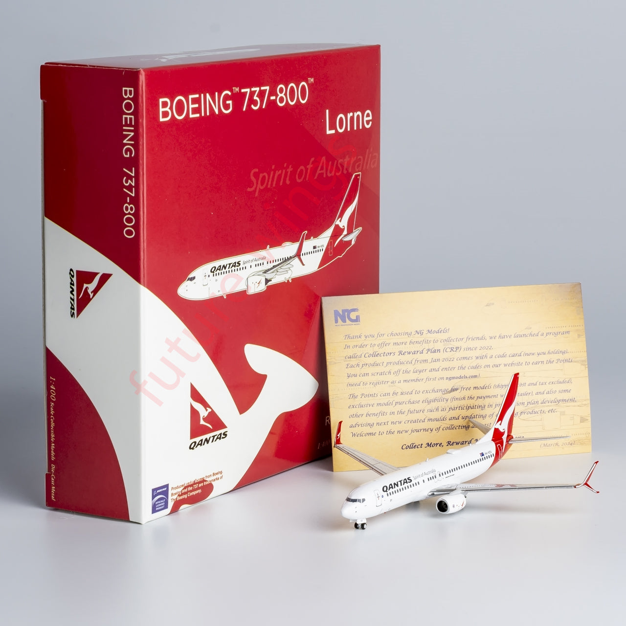 1:400 NG Models NG58236 Qantas Airways Boeing 737-800 VH-VZU Aircraft Model+Free Tractor