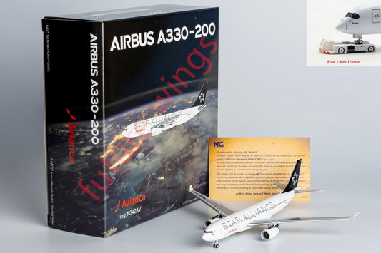 1:400 NG Models NG61089 Avianca Airbus A330-200 N342AV "STAR ALLIANCE"Aircraft Model+Free Tractor