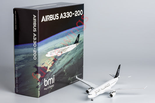 1:400 NG Models NG61088 bmi Airbus A330-200 G-WWBD"STAR ALLIANCE"Aircraft Model+Free Tractor