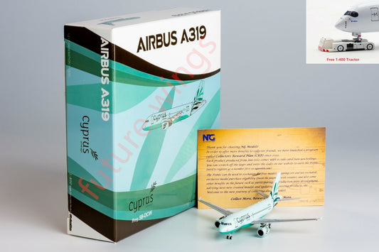 1:400 NG Models NG49031 Cyprus Airways Airbus A319 5B-DCW Aircraft Model+Free Tractor