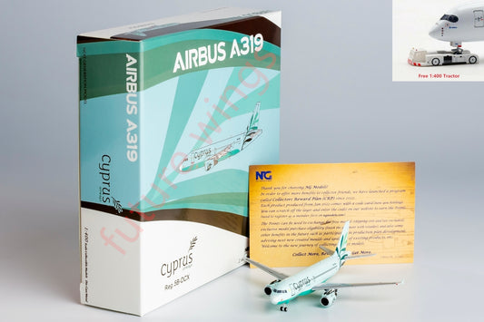 1:400 NG Models NG49030 Cyprus Airways Airbus A319 5B-DCX Aircraft Model+Free Tractor