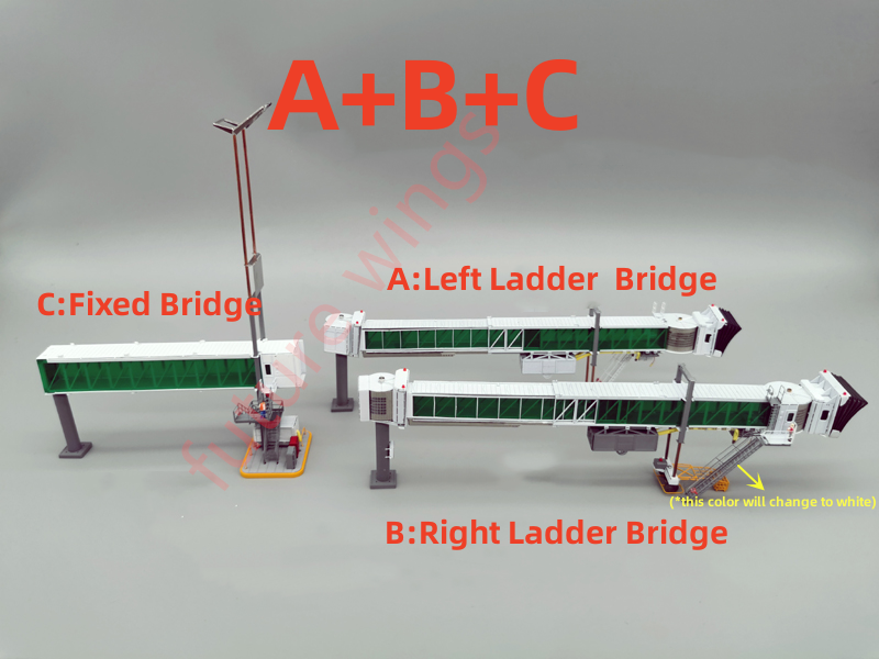 1:200 08 Hanger Highly Details Diecast Airport GSE Boarding Bridge Set