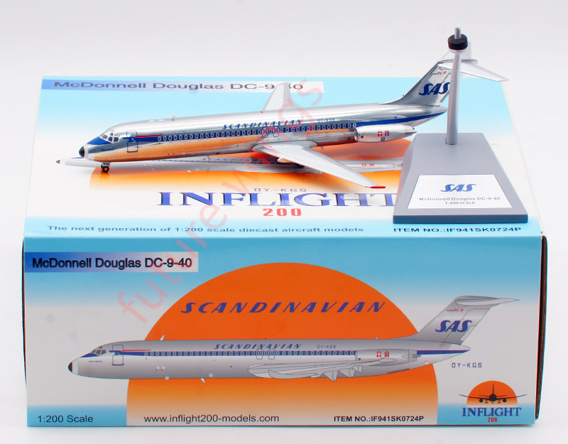 1:200 InFlight200 SAS DC-9-40 OY-KGS Diecast Aircraft Model