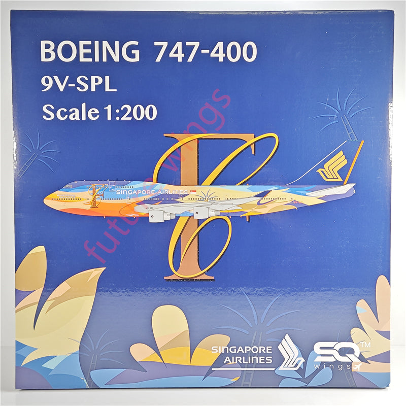 1:200 SQ Wings L2002 Singapore Airlines B747-400 9V-SPL Aircraft Model