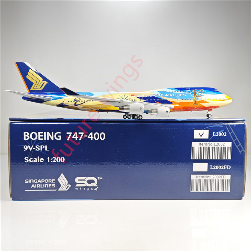 1:200 SQ Wings L2002 Singapore Airlines B747-400 9V-SPL Aircraft Model