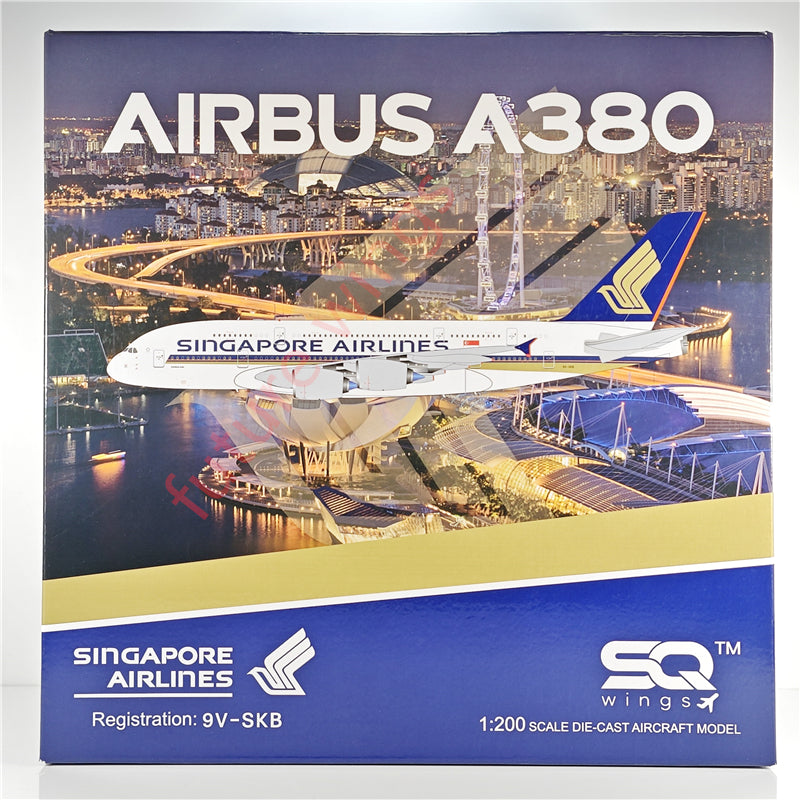 1:200 SQ Wings L2016 Singapore Airlines Airbus A380 9V-SKB Aircraft Model