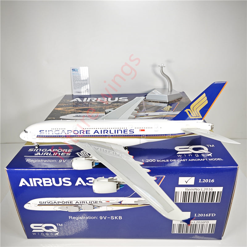 1:200 SQ Wings L2016 Singapore Airlines Airbus A380 9V-SKB Aircraft Model