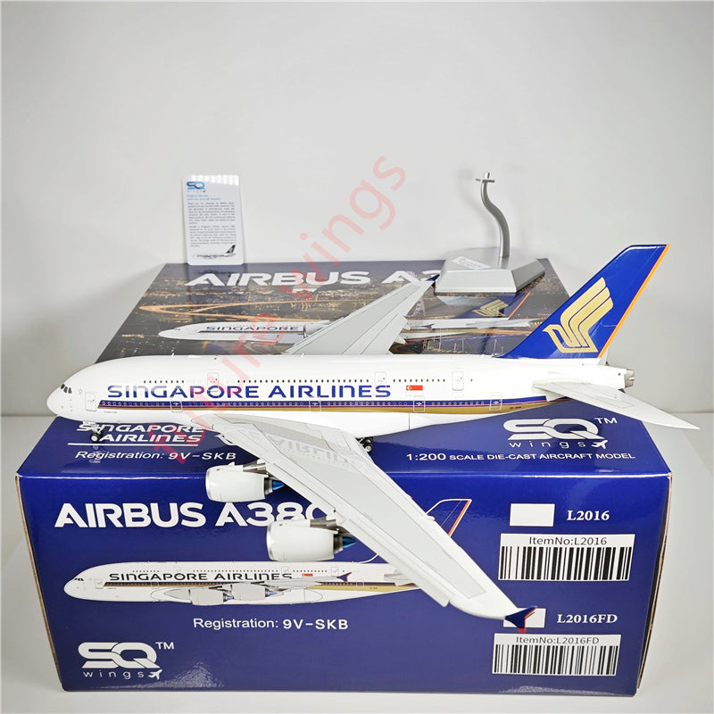 1:200 SQ Wings L2016 Singapore Airlines Airbus A380 9V-SKB Aircraft Model