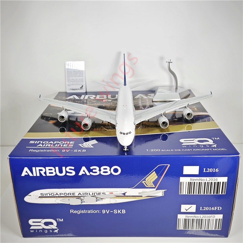 1:200 SQ Wings L2016 Singapore Airlines Airbus A380 9V-SKB Aircraft Model