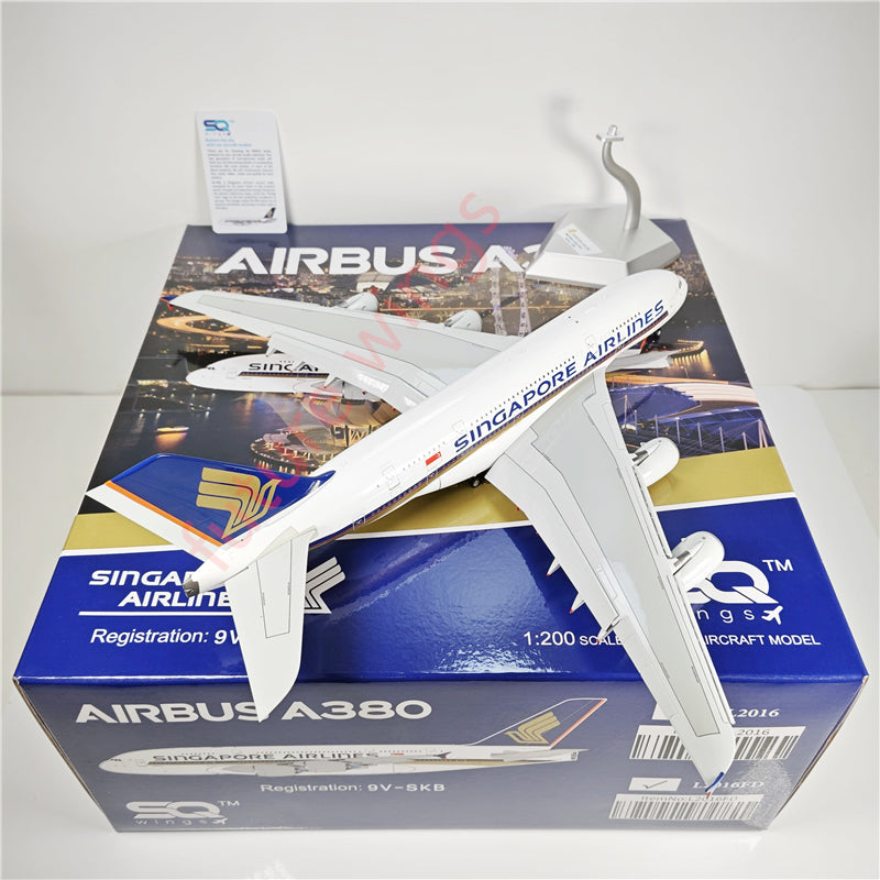 1:200 SQ Wings L2016 Singapore Airlines Airbus A380 9V-SKB Aircraft Model