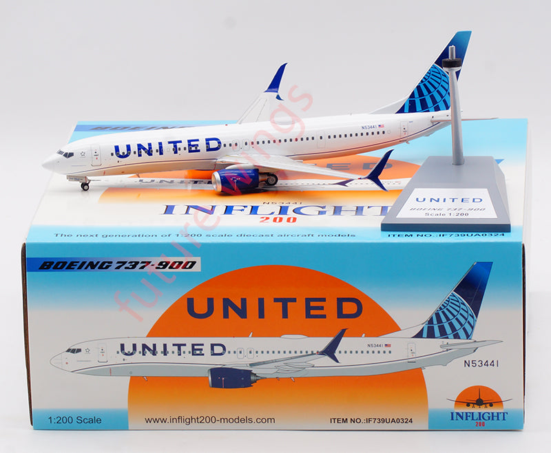 1:200 InFlight200 United Airlines B737-900 N53441 Aircraft Model With Stand