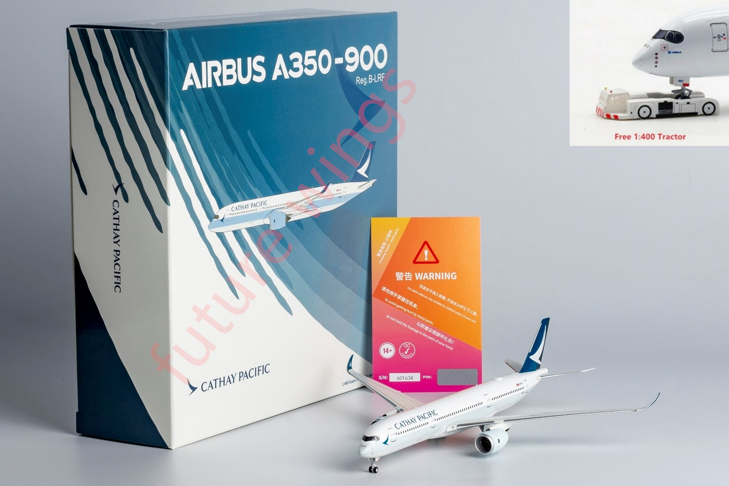 1:400 NG Models NG39077 Cathay Pacific Airbus A350-900 B-LRF Aircraft Model+Free Tractor