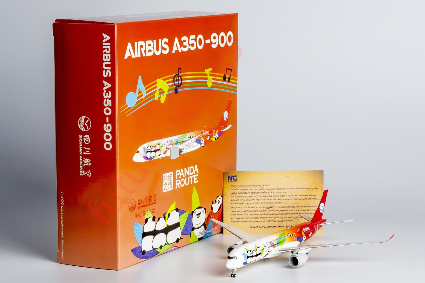 1:400 NG Models NG39081 SiChuan Airlines Airbus A350-900 B-32G2 Aircraft Model+Free Tractor