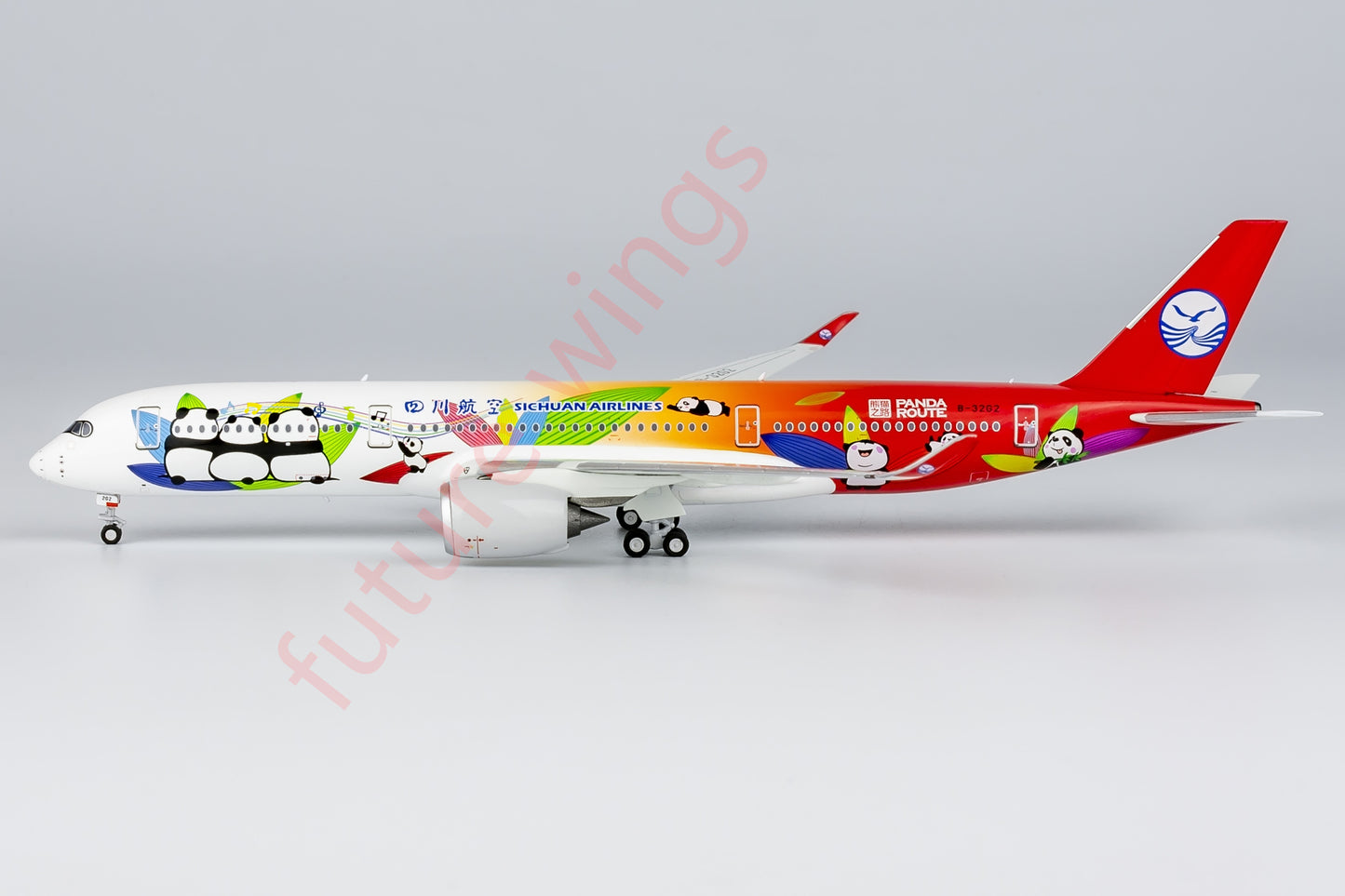 1:400 NG Models NG39081 SiChuan Airlines Airbus A350-900 B-32G2 Aircraft Model+Free Tractor