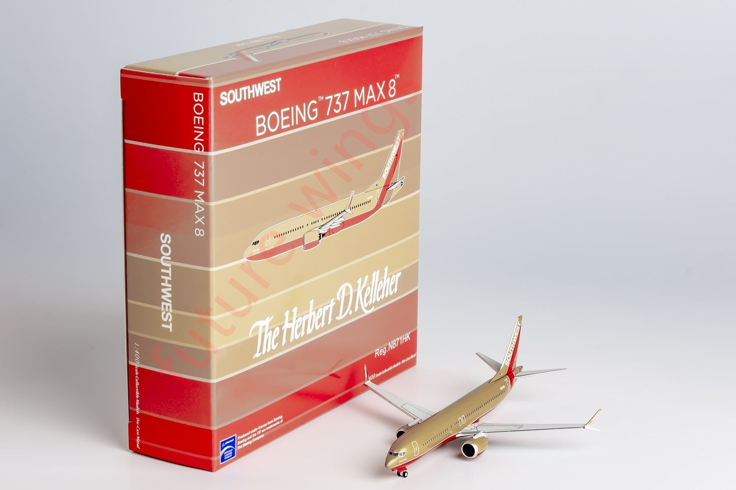 1:400 NG Lite SWA002 SouthWest Airlines B737 MAX8 N871HK Aircraft Model+Free Tractor