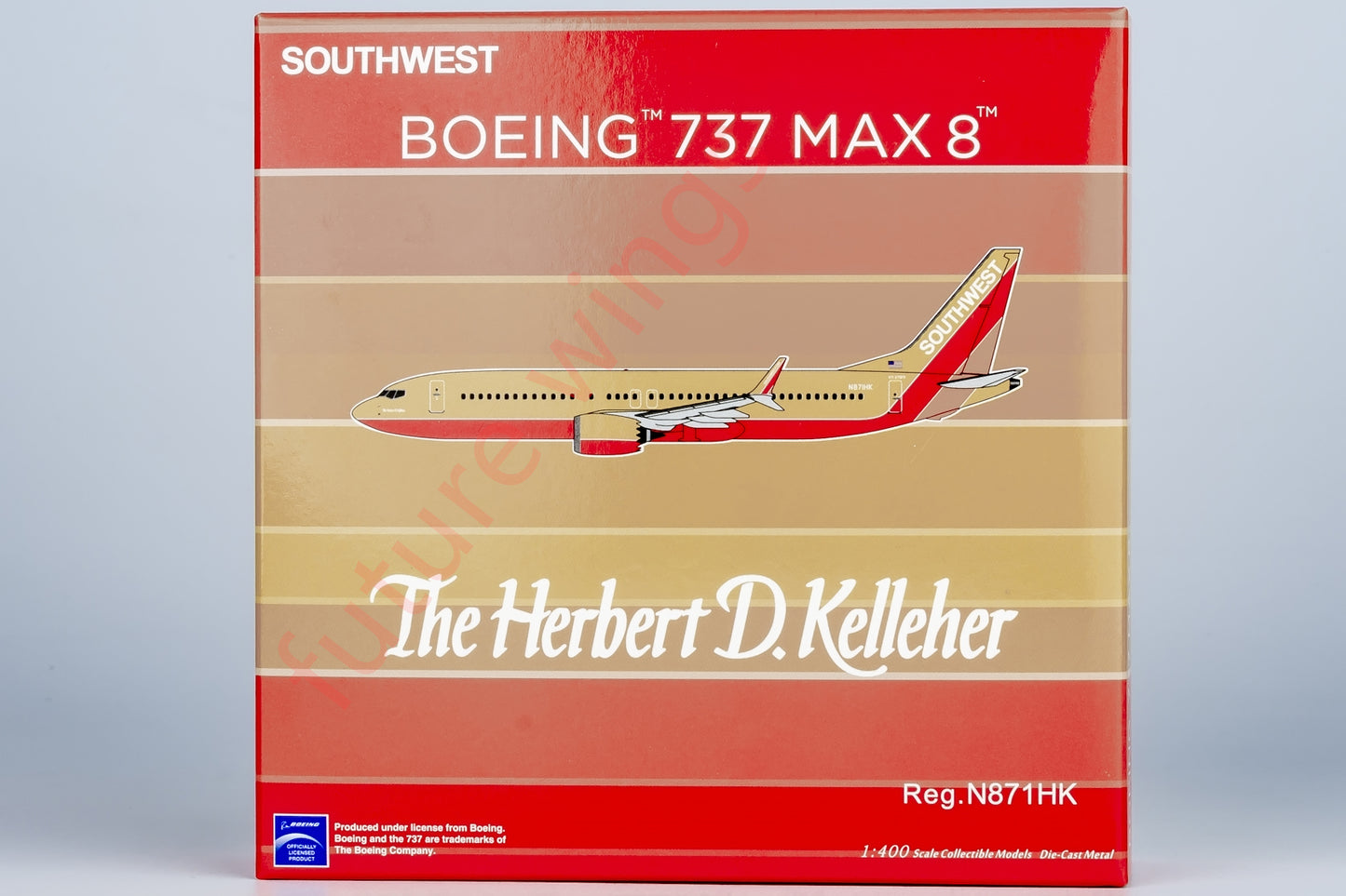 1:400 NG Lite SWA002 SouthWest Airlines B737 MAX8 N871HK Aircraft Model+Free Tractor