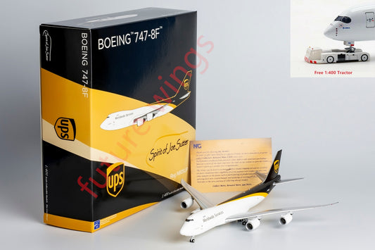 1:400 NG Models NG78026 UPS Boeing 747-8F N605UP Aircraft Model+Free Tractor