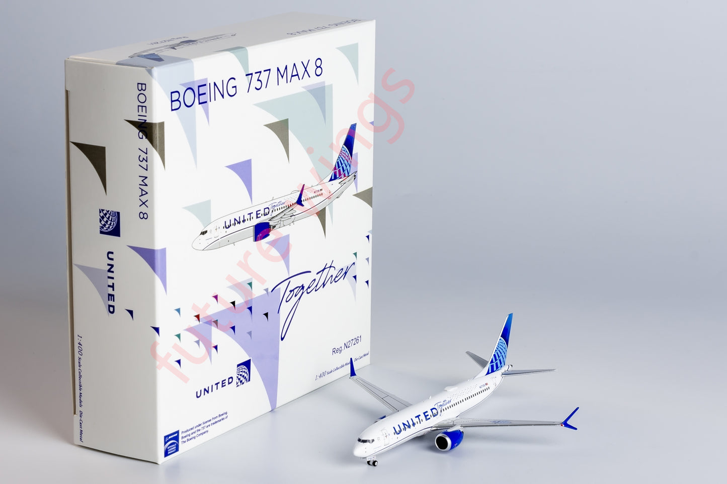 1:400 NG Models NG88040 United Airlines B737 MAX8 N27261 "together' Aircraft Model+Free Tractor