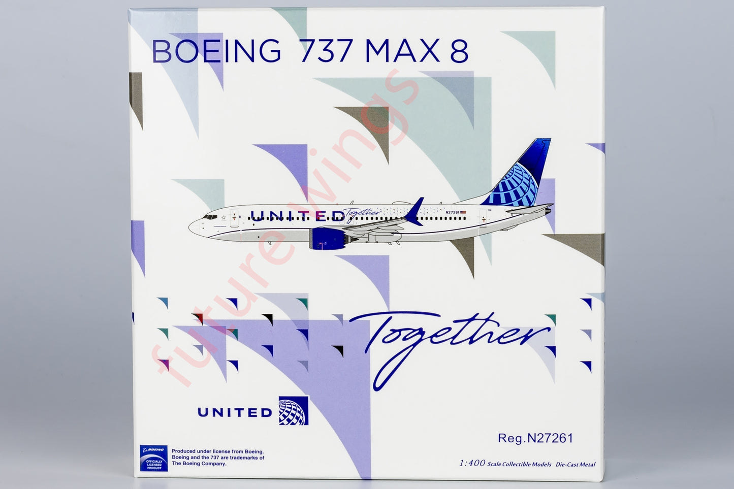 1:400 NG Models NG88040 United Airlines B737 MAX8 N27261 "together' Aircraft Model+Free Tractor