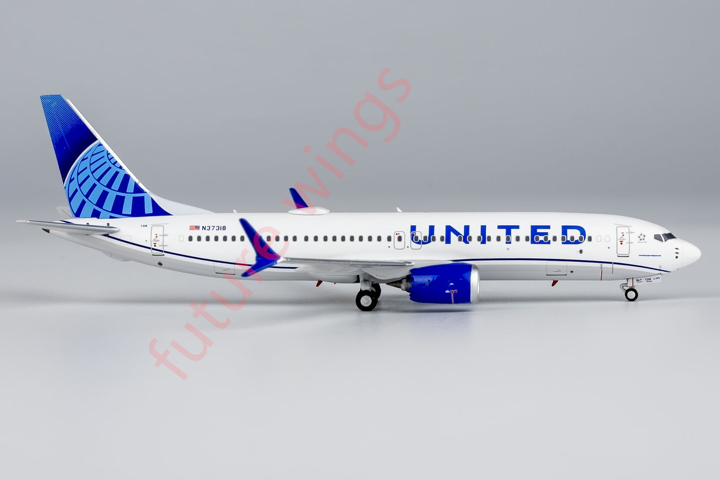 1:400 NG Models NG88037 United Airlines B737 MAX8 N37318 Aircraft Model+Free Tractor