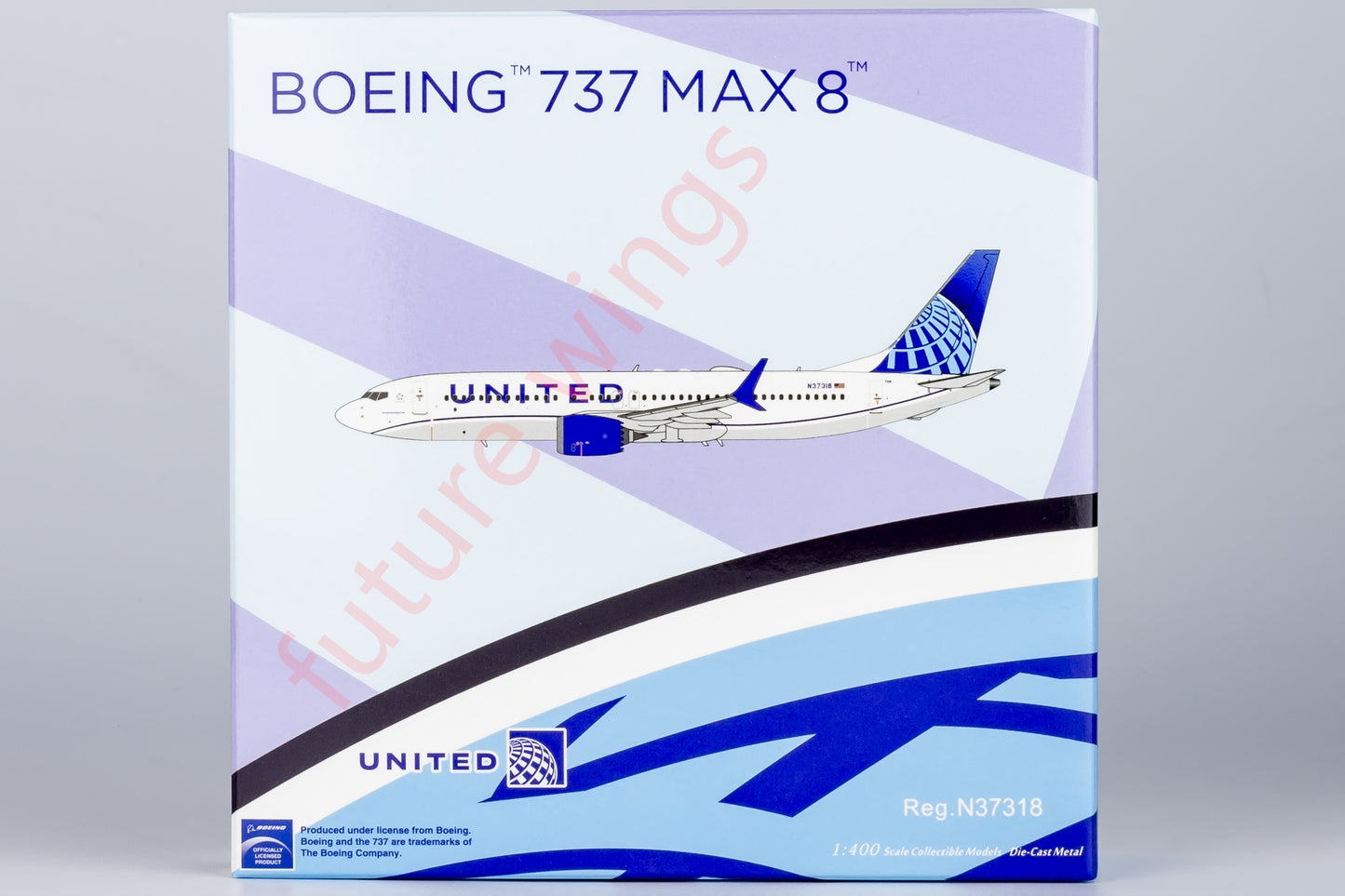 1:400 NG Models NG88037 United Airlines B737 MAX8 N37318 Aircraft Model+Free Tractor