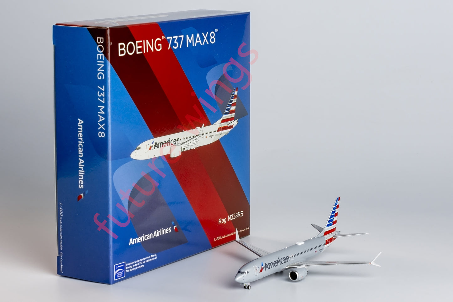 1:400 NG Models NG88033 American Airlines B737 MAX8 N338RS Aircraft Model+Free Tractor