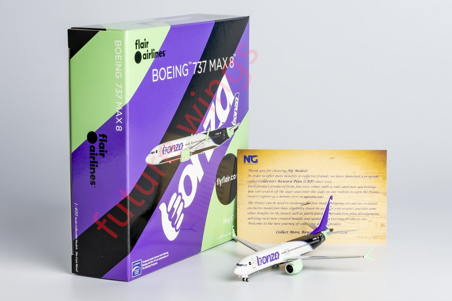 1:400 NG Models NG88032 Bonza Airlines B737 MAX8 C-FLKC Aircraft Model+Free Tractor