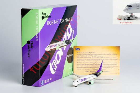 1:400 NG Models NG88032 Bonza Airlines B737 MAX8 C-FLKC Aircraft Model+Free Tractor