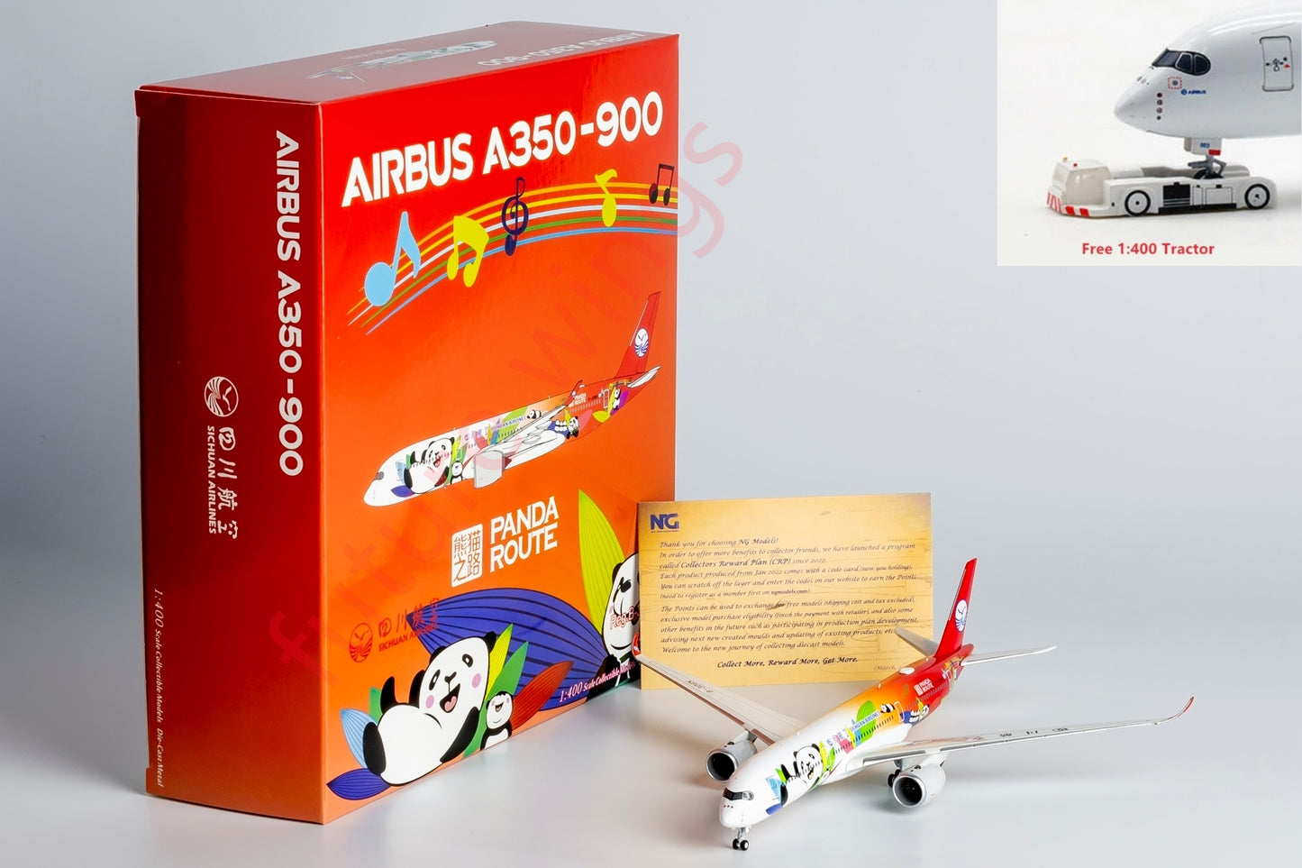 1:400 NG Models NG39080 SiChuan Airlines A350-900 B-306N Aircraft Model+Free Tractor