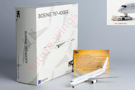 1:400 NG Models NG18000 Boeing B767-400ER Blank Aircraft Model+Free Tractor