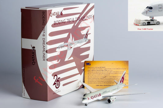 1:400 NG Models NG59011 Qatar Airways B787-8 A7-BCB Aircraft Model+Free Tractor