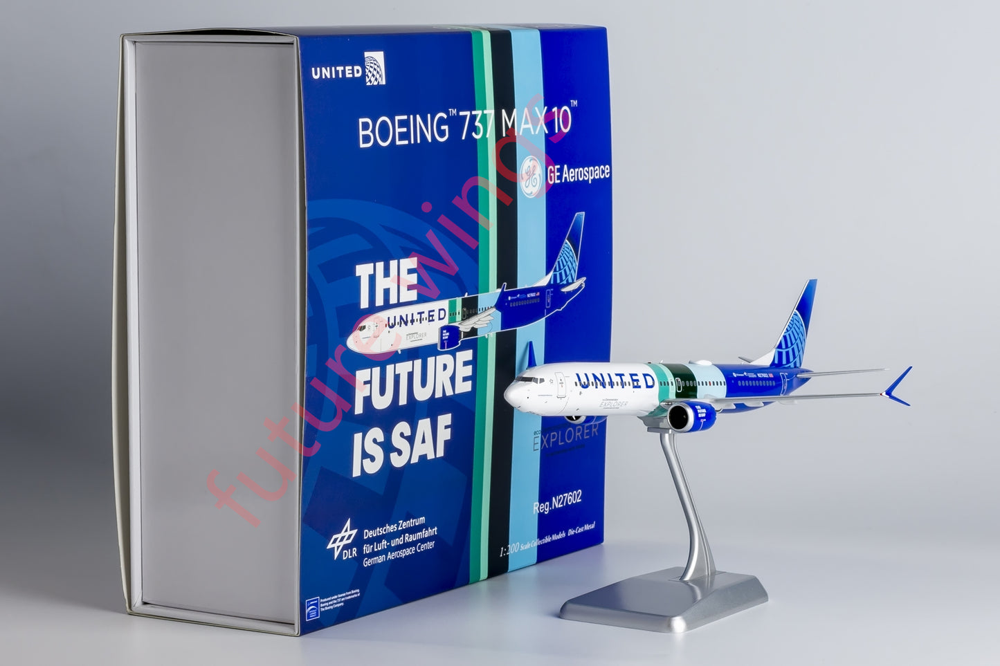 1:200 NG Models NG95003 United Airlines B737 MAX10 N27602 Aircraft Model With Stand