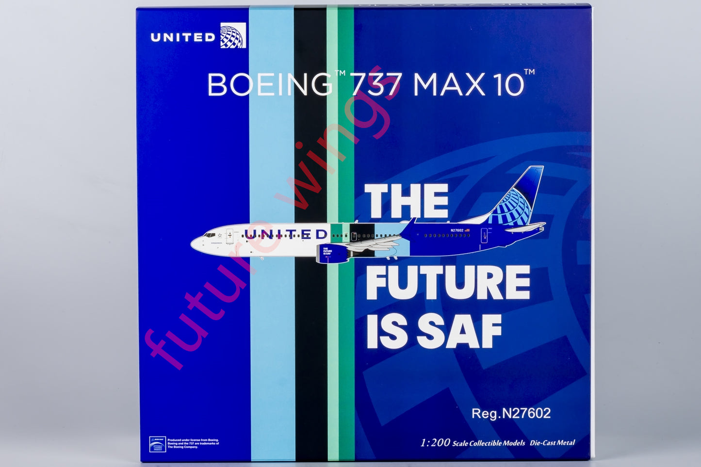 1:200 NG Models NG95002 United Airlines B737 MAX10 N27602 Aircraft Model With Stand