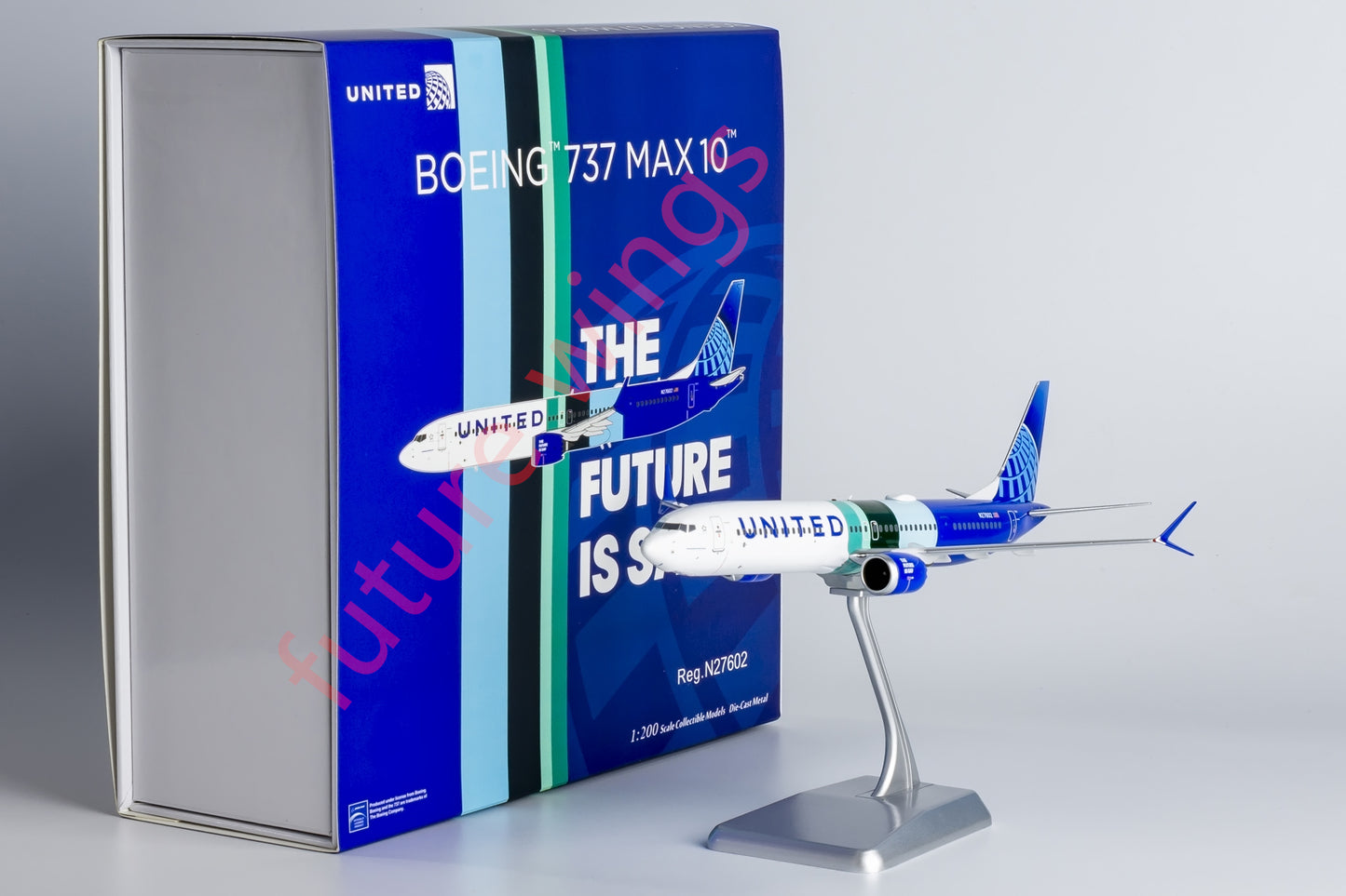 1:200 NG Models NG95002 United Airlines B737 MAX10 N27602 Aircraft Model With Stand