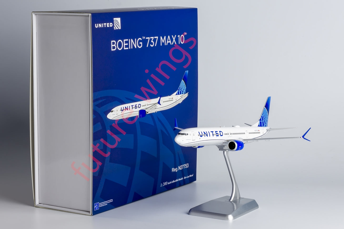 1:200 NG Models NG95001 United Airlines B737 MAX10 N27753 Aircraft Model With Stand