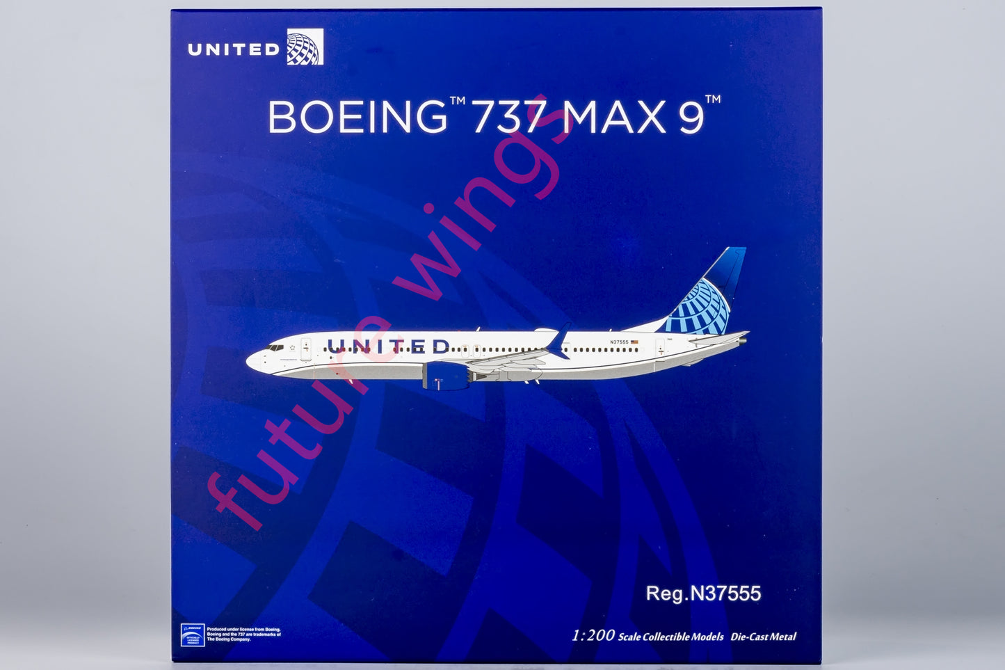 1:200 NG Models NG94001 United Airlines B737 MAX9 N37555 Aircraft Model With Stand