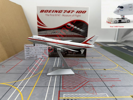 1:400 YY Wings  Boeing 747-100 N7470 "First Flight"Aircraft Model With Stand+Free Tractor