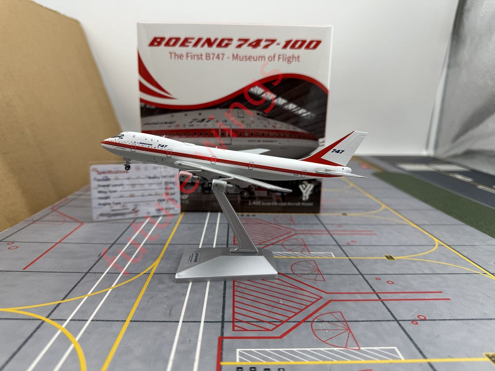 1:400 YY Wings  Boeing 747-100 N7470 "First Flight"Aircraft Model With Stand+Free Tractor