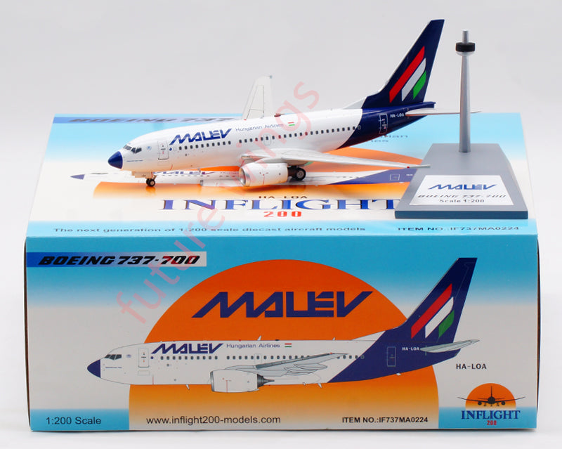 1:200 InFlight200 Malév Hungarian Airlines B737-700 HA-LOA Aircraft Model With Stand