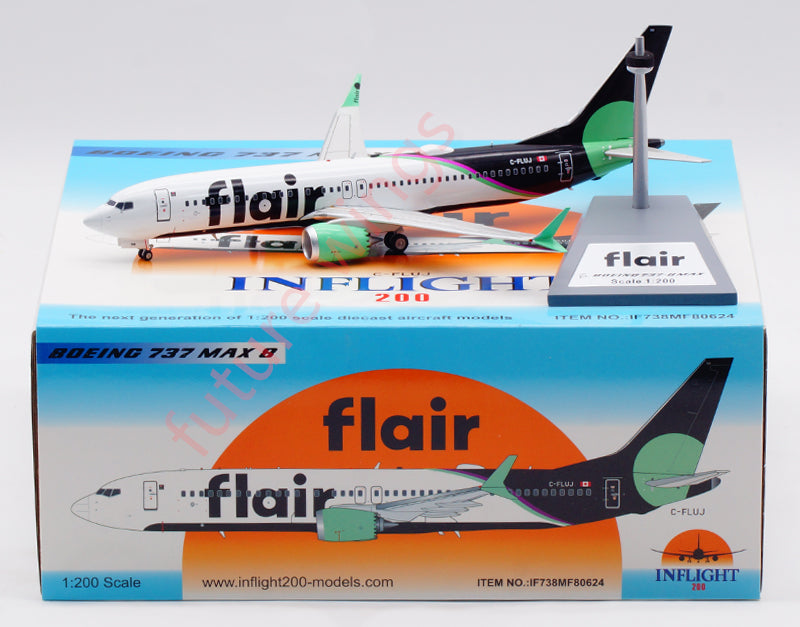 1:200 InFlight200 Flair B737-8MAX C-FLUJ Aircraft Model With Stand